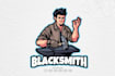 create a strong and bold blacksmith logo for workshops