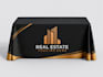design modern canopy tent, feather flag, backdorp banner and table cover