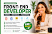 build a responsive frontend website app using HTML CSS javascript, reactjs