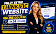 fully set up thinkfic website and launch your online course