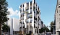 visualize 3d diorama ilustration,cgi highrise facade,building exterior rendering
