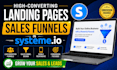 design high converting landing pages, funnels in systeme io, sales funnels