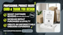 design amazon product insert card, package insert, and thank you card