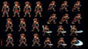 create 8bit 16bit pixel art character animation sprite sheet for 2d games