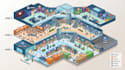 design business map, office map, mall map, store location and directory map