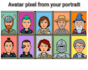 create avatar cartoon from your portrait in pixel art style