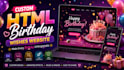 create a unique animated HTML birthday wishes page