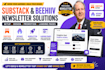 substack newsletter substack promotion landing pages newsletter design beehive