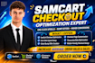 do samcart checkout optimization one click upsells, setup bump offer, automation