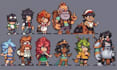 custom pixel art characters, pixel sprites, and game character design
