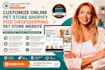 customize online pet store shopify pod dropshipping pet store website