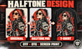 halftone artwork, ai designs for dtg dtf printing asap