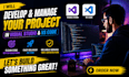 develop applications and manage your project in visual studio or vs code