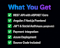 develop aspnet core and angular full stack web application