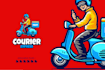 create a unique scooter logo with clean and modern style