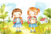 watercolor children book illustrations