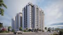 reconstruct collapse property,urban residence complex, cgi house external render