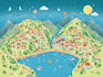 design  creative tourist map, event map, guide map, and custom map illustration