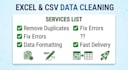 clean, scrub and format your messy data in excel or CSV
