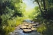 paint landscape in digital oil painting