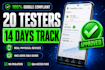 provide 12 testers, closed testing, andriod app testing for google play