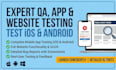 do expert QA testing, mobile app testing, website testing and user testing