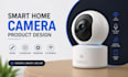 design iot smart home device, camera smart device electronics, gadget 3d render