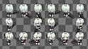 create pixel character and animation, sprite sheet, 16x16, 32x32 pixel art
