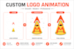 create a modern minimalist logo animation