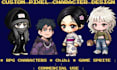create pixel character, game sprite and rpg character art