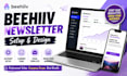 setup beehiiv newletter design beehive website and  substack landing page