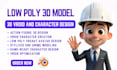 do low poly 3d model character modeling action figure 3d vroid low poly vrchat