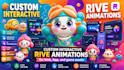 create interactive rive animations rive character for web, app, and game assets