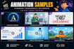 create a simple logo animation and text animation video