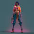 cyberpunk female character art