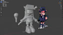 do 3d character modelling on blender