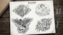 hand draw a custom black and white tattoo design