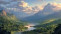 draw a natural landscape and background illustration