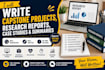 do capstone projects, research reports, case studies