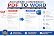 convert PDF to word manually and accurately