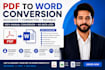 manually convert PDF to word with accurate formatting