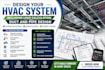 design your hvac system including load calculation, duct and pipe design