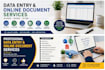 do data entry and online document work