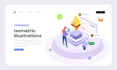 create custom isometric illustrations for hero section