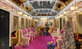 3d christmas train decor,exhibition stand design,mall activation render,lighting