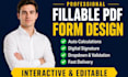 design an interactive fillable PDF form with auto calculations and validation