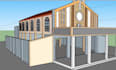 create church interior design, exterior rendering, sketchup models, and autocad