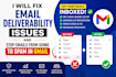 fix email deliverability issues and stop emails from going to spam in gmail