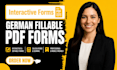 create german fillable PDF forms, or convert interactive PDF to editable forms