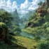 create stunning fantasy landscape, background illustration